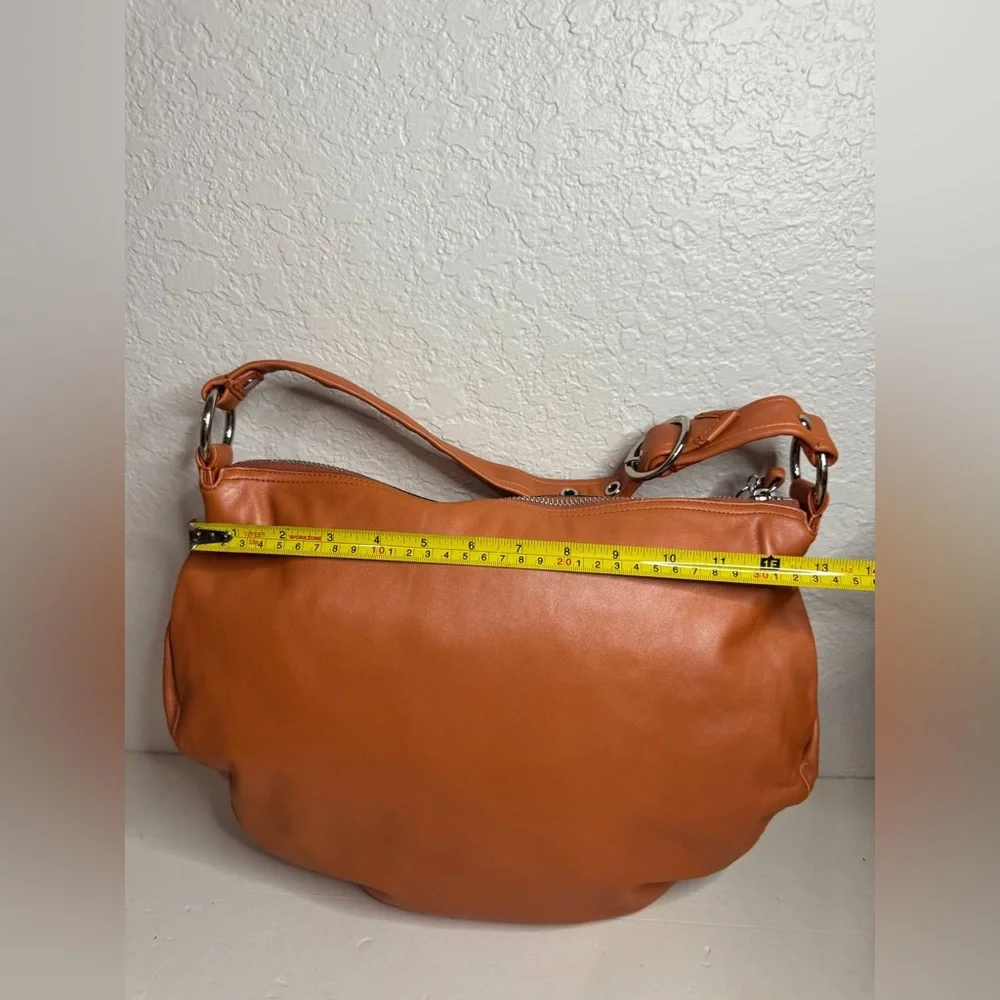 Coach Burnt Orange Leather Shoulder Bag Hobo Style Purse #13655